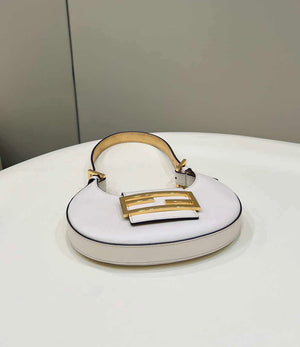 Fendi 8BS065 Fendi Cookie White leather mini Croissant bag 8556 - Default Title - View 3