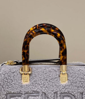 Fendi 8BS067 By The Way Mini Light grey sheepskin small Boston bag - Default Title - View 5