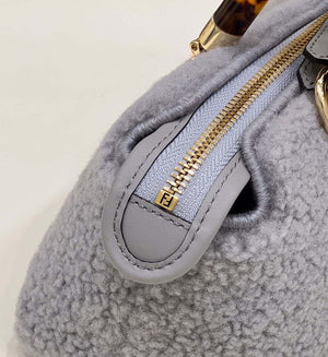 Fendi 8BS067 By The Way Mini Light grey sheepskin small Boston bag - Default Title - View 8
