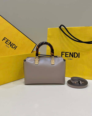 Fendi 8BS067 By The Way Mini Small Boston bag in mint Gray leather - Default Title - View 2