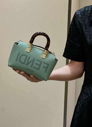 Fendi 8BS067 By The Way Mini Small Boston bag in mint green leather - Default Title - View 13