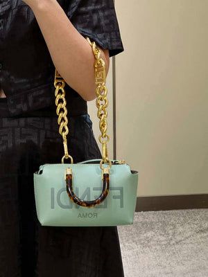 Fendi 8BS067 By The Way Mini Small Boston bag in mint green leather - Default Title - View 15