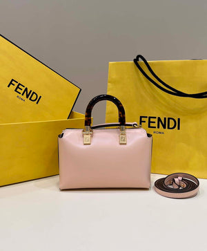 Fendi 8BS067 By The Way Mini Small Boston bag in mint Pink leather - Default Title - View 2