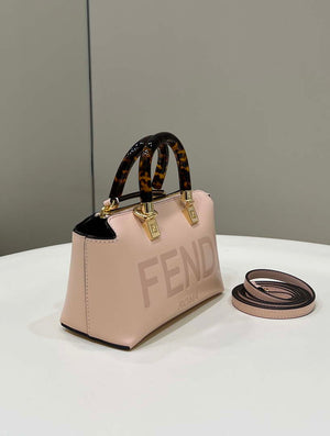 Fendi 8BS067 By The Way Mini Small Boston bag in mint Pink leather - Default Title - View 3