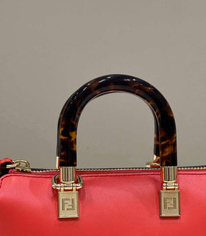 Fendi 8BS067 By The Way Mini Small Boston bag in mint Red leather - Default Title - View 8