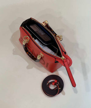Fendi 8BS067 By The Way Mini Small Boston bag in mint Red leather - Default Title - View 9