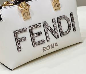 Fendi 8BS067 By The Way Mini Small Boston bag in mint White leather - Default Title - View 5