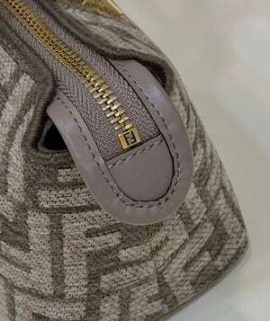 Fendi 8BS067 By The Way Mini Small Boston Jacquard FF fabric bag Gray - Default Title - View 5