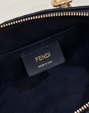 Fendi 8BS067 By The Way Mini Small Boston Jacquard FF fabric bag Navy blue - Default Title - View 6