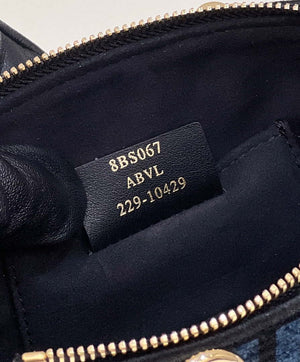 Fendi 8BS067 By The Way Mini Small Boston Jacquard FF fabric bag Navy blue - Default Title - View 7