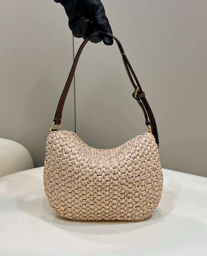 Fendi 8BS069 Fendi Beige raffia bag Croissant bag 8373 - Default Title - View 2