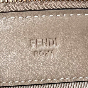Fendi 8BS073 Baguette Pouch Gray denim-effect FF jacquard charm pouch with chain - Default Title - View 9