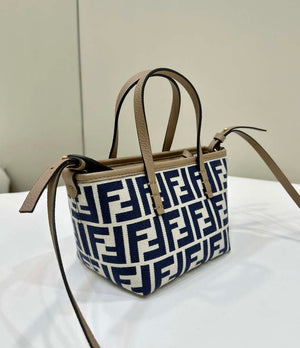 Fendi 8BS096 Roll Mini Midnight blue FF chenille mini-bag 8655 - Default Title - View 3
