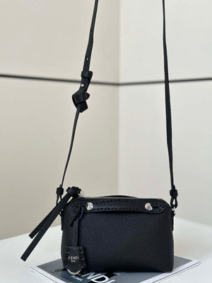 Fendi 8BS098 By The Way Selleria Mini Black Selleria mini-bag with 156 hand-sewn stitches 8668s - Default Title - View 2