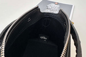 Fendi 8BS098 By The Way Selleria Mini Black Selleria mini-bag with 156 hand-sewn stitches 8668s - Default Title - View 8