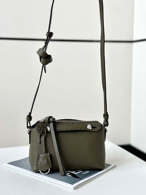 Fendi 8BS098 By The Way Selleria Mini Dark Green Selleria mini-bag with 156 hand-sewn stitches 8668s - Default Title - View 2