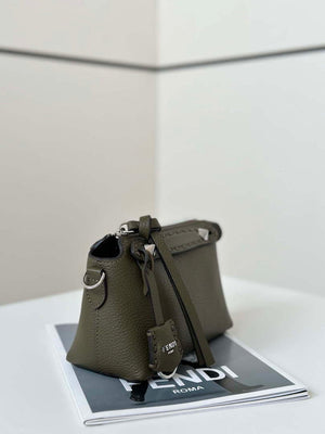 Fendi 8BS098 By The Way Selleria Mini Dark Green Selleria mini-bag with 156 hand-sewn stitches 8668s - Default Title - View 4