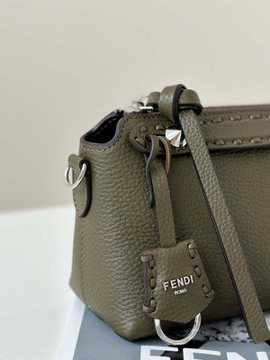 Fendi 8BS098 By The Way Selleria Mini Dark Green Selleria mini-bag with 156 hand-sewn stitches 8668s - Default Title - View 5