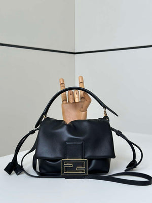 Fendi 8BS105ABVEF0K7E Mamma Baguette Small Black nappa leather mini bag 8677 - Default Title - View 2