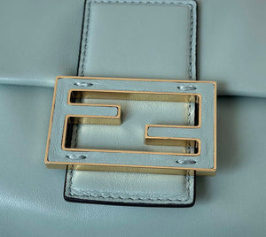 Fendi 8BS105ABVEF0K7E Mamma Baguette Small Matcha green nappa leather mini bag 8677 - Default Title - View 5