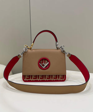 Fendi 8BT284 Kan I F Leather Bag Apricot Red - Default Title - View 1