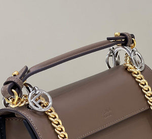 Fendi 8BT286 Kan I F Small Leather Mini Bag Brown - Default Title - View 5