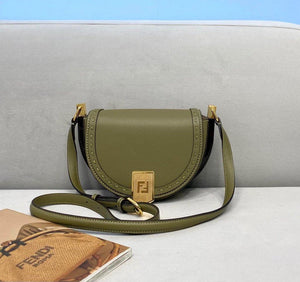 Fendi 8BT346 Moonlight Shoulder Green Leather Bag - Voguebags