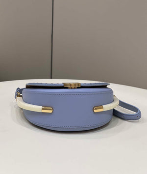 Fendi 8BT346 Moonlight Shoulder Saddle Leather Bag Purple Blue - Default Title - View 4