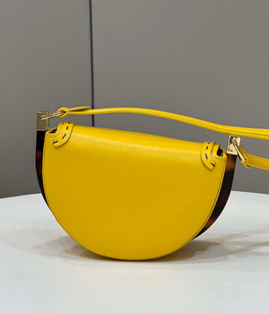 Fendi 8BT346 Moonlight Shoulder Saddle Leather Bag Yellow - Default Title - View 2