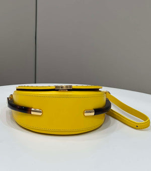 Fendi 8BT346 Moonlight Shoulder Saddle Leather Bag Yellow - Default Title - View 4