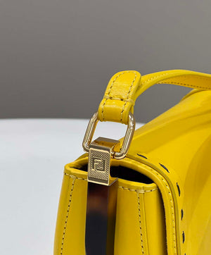 Fendi 8BT346 Moonlight Shoulder Saddle Leather Bag Yellow - Default Title - View 5