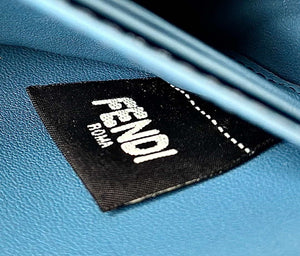 Fendi 8M0498 Wallet On Chain Baguette Blue denim-effect FF jacquard wallet - Default Title - View 7