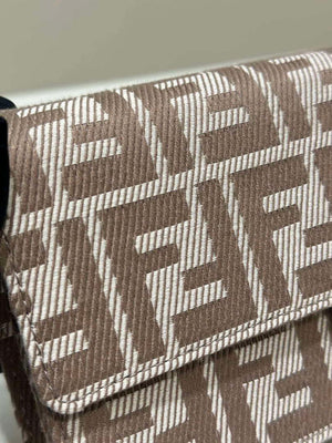 Fendi 8M0498 Wallet On Chain Baguette Gray denim-effect FF jacquard wallet - Default Title - View 4