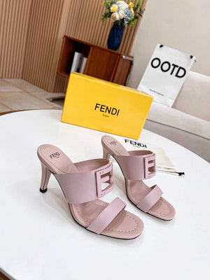 Fendi 8R8287 Baguette Slides Leather Pink - 35 - View 1