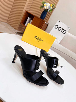 Fendi 8R8287 Baguette Slides Leather Black - 35 - View 2