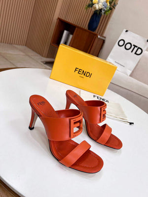 Fendi 8R8287 Baguette Slides Leather Orange - 35 - View 1