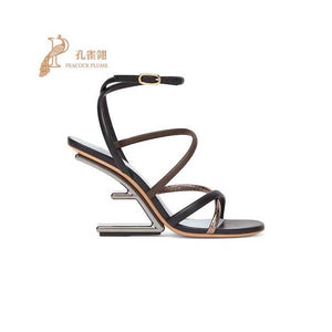 Fendi 8X8274 First Black nappa leather 95 mm high-heeled sandals - 35 - View 4