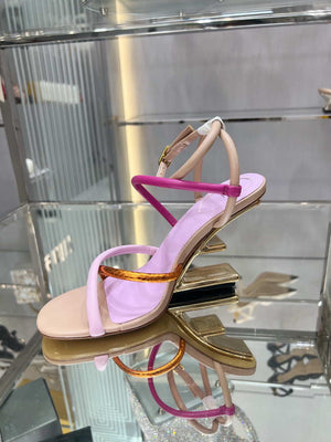 Fendi 8X8274 First Pink nappa leather 95 mm high-heeled sandals - 35 - View 3