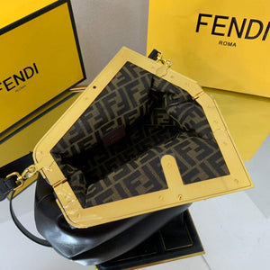 Fendi FIRST Medium Bag Black Leather 8BP127 - Default Title - View 6
