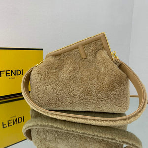 Fendi First Medium Sheepskin Bag 8BP127 Apricot - Default Title - View 1