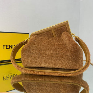 Fendi First Medium Sheepskin Bag 8BP127 Brown - Default Title - View 1