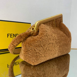 Fendi First Medium Sheepskin Bag 8BP127 Brown - Default Title - View 3