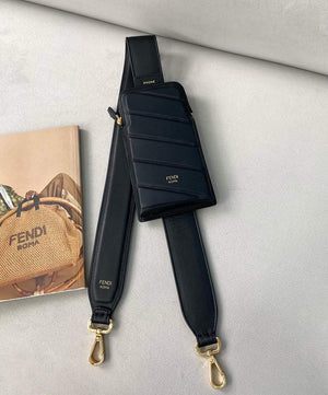 Fendi Handbag Leather Shoulder Strap F10015 - Black - View 2