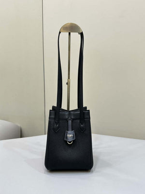 Fendi Mini Origami 8BS083 Black leather mini bag that can be transformed 8626As - Default Title - View 1