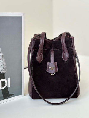 Fendi Mini Origami 8BS083 Wine Red and Black leather mini bag that can be transformed 8626As - Default Title - View 2