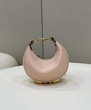 Fendi Nano Fendigraphy Black Leather Charm 7AS089 Pink - Default Title - View 3