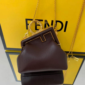 Fendi Nano First Charm Shoulder Bag 7AS051 Dark Brown - Default Title - View 5