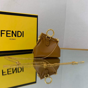 Fendi Nano First Charm Shoulder Bag 7AS051 Tan - Default Title - View 1