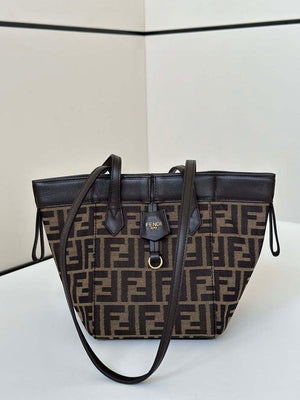 Fendi Origami 8BS083 Brown FF jacquard fabric mini bag that can be 8626S - Default Title - View 1