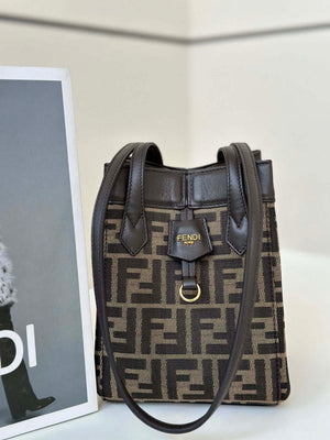 Fendi Origami 8BS083 Brown FF jacquard fabric mini bag that can be 8626S - Default Title - View 2